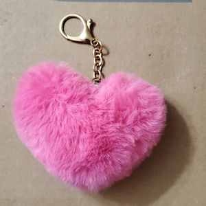Heart fluffy keychain